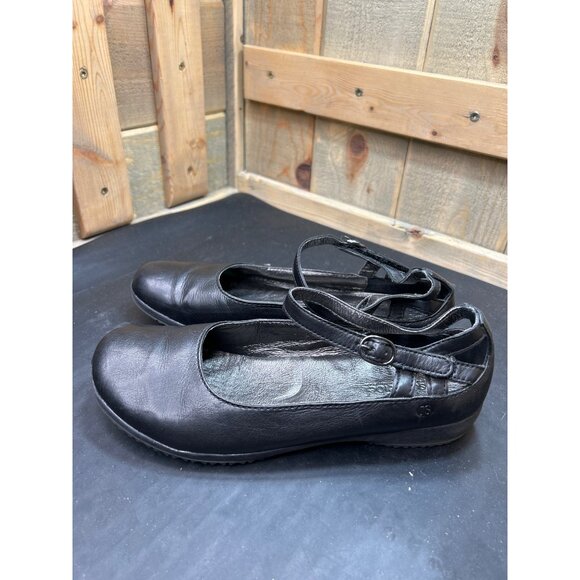 Josef Seibel Womens Black Leather Mary Jane Flats Size 8 Comfortable Casual Shoe - Picture 7 of 8